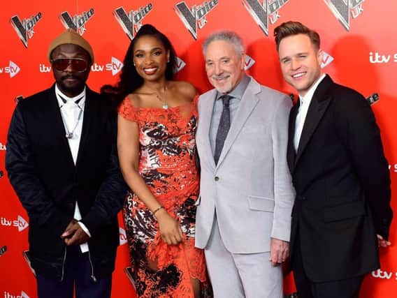 The Voice judges will.i.am, Jennifer Hudson, Sir Tom Jones and Olly Murs. Picture: Ian West/PA Wire