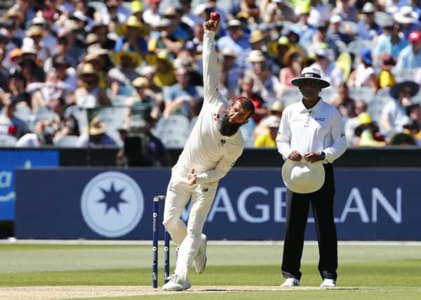 England's Moeen Ali, in action during the Melbourne Ashes Test match in December. Picture: Jason O'Brien/PA
