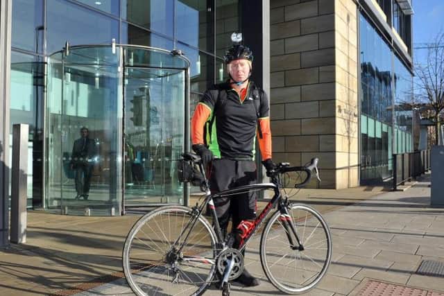 Reporter Mark Casci rode his bike into work for our commuter race into Leeds.