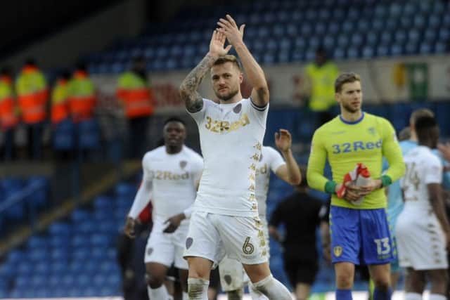 Leeds United captain Liam Cooper at the final whistle. Picture: Simon Hulme