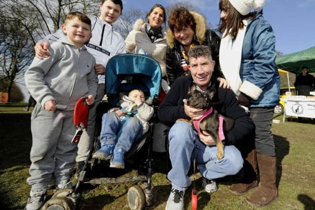 Tony Cascarino took female French Bulldog, Bonie, round the three-mile route in memory of his brother Paul.