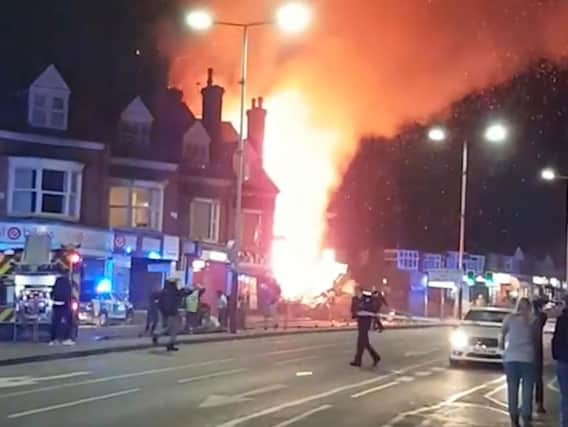The scene in Hinckley Road, Leicester, following the reported explosion. Picture: PA/Graeme Hudson