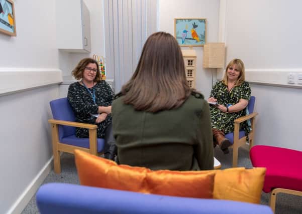 Date: 26th February 2018. Picture James Hardisty. Chapeltown-based Leeds Children and Young PeopleÃ¢Â¬"s Eating Disorders service, run by Leeds Community Healthcare NHS Trust at The Reginald Centre, Chapeltown Road, Leeds. Pictured Kate Burns, Team Manager, of  Leedscamhs with Dr Julie Franklin, Consultant Clinical Psychologist, chatting to a young person.