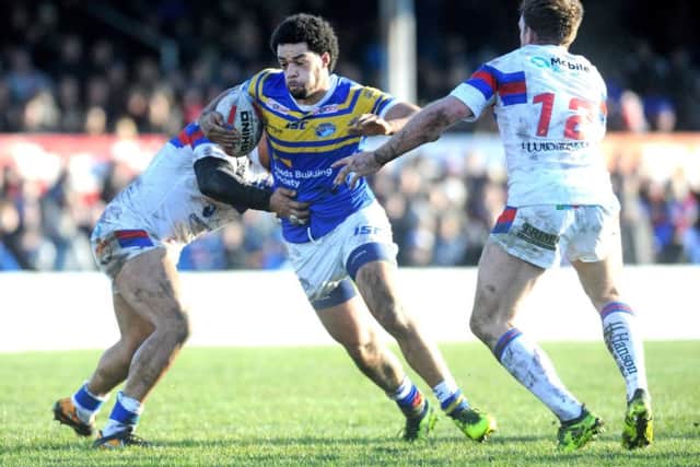 Josh Walters in Festive Challenge action against Wakefield Trinity. PIC: Steve Riding