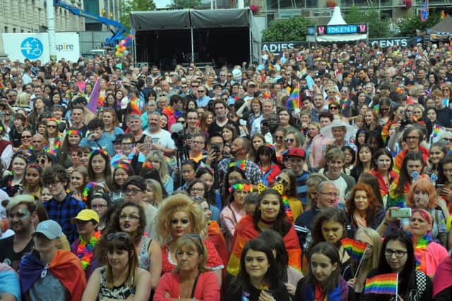 Leeds Pride sun 6th aug 2017
A packed Millennium Square