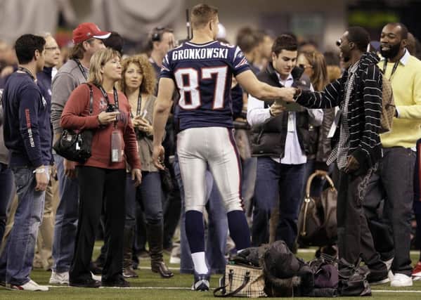 New England Patriots' tight end Rob Gronkowski after whom trainer Jeremy Noseda's 'Road to the Kentucky Derby' charge is named.  PIC: Mark Humphrey/AP Photo