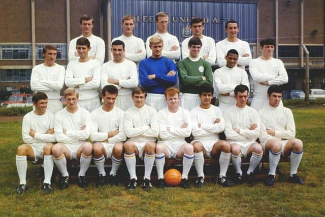 Leeds United successful squad of 1967-68.
 Back row from left to right: Paul Madeley, Alan Peacock, Jack Charlton, Norman Hunter, Mike O'Grady.
 Middle row: Rod Johnson, Rod Belfitt, Wille Bell, Gary Sprake, David Harvey, Albert Johanneson, Eddie Gray.
Front row: Johnny Giles, Jimmy Greenhoff, Paul Reaney, Terry Cooper, Billy Bremner, Mick Bates, Terry Hibbit, Peter Lorimer.