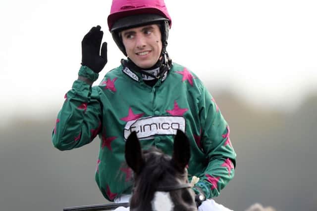 Dominic Elsworth and Somersby celebrate big race success in the Haldon Gold Cup.