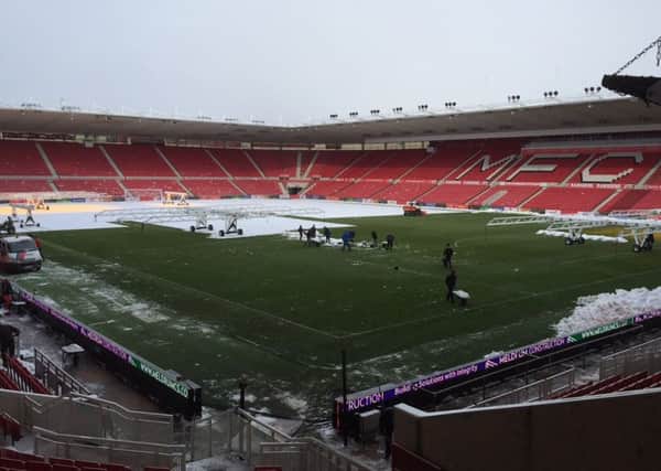SNOW PROBLEMS: At the Riverside.