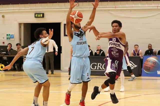 Action from Leeds Force v Surrey Scorchers earlier this season.