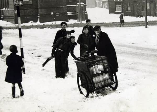 George Mitchell and his milk "float" in winter of 1963 near Balm Road, Hunslet.