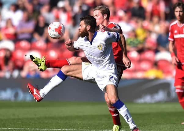 SEPTEMBER 2015: Middlesbrough's Grant Leadbitter and Mirco Antenucci battle for the ball.