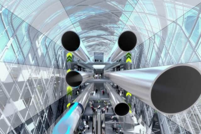 An artists's impression of the hyperloop
