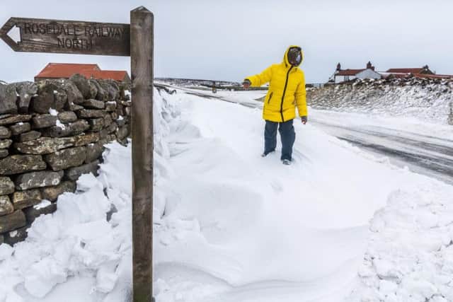 Snow: The scene in Yorkshire this week as the snow came down heavily