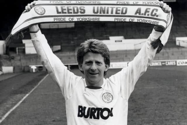 Gordon Strachan after signing for Leeds United in 1989. PIC: YPN