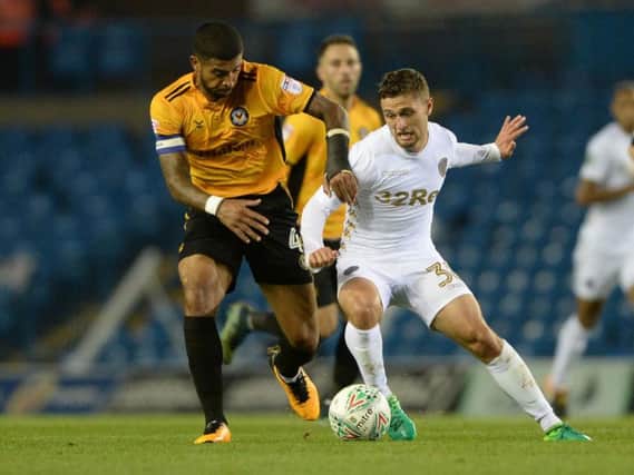 Eoghan Stokes in action against Newport County earlier this season.