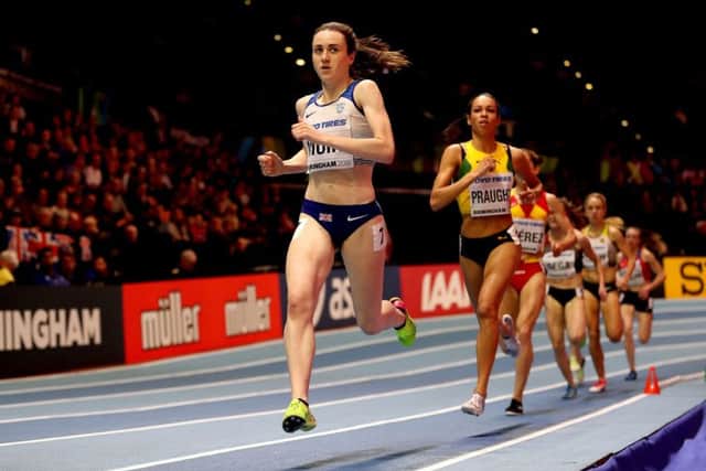 GOLDEN HOPE: GB's Laura Muir, in action at the 2018 IAAF Indoor World Championships. Picture: Martin Rickett/PA