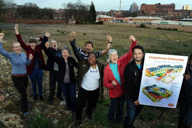 Chapeltown Co-housing members celebrating last year after reaching a funding milestone.