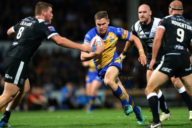 Matt Parcell in actoin for Leeds against Hull in last year's Super League semi-final. PIC: Bruce Rollinson