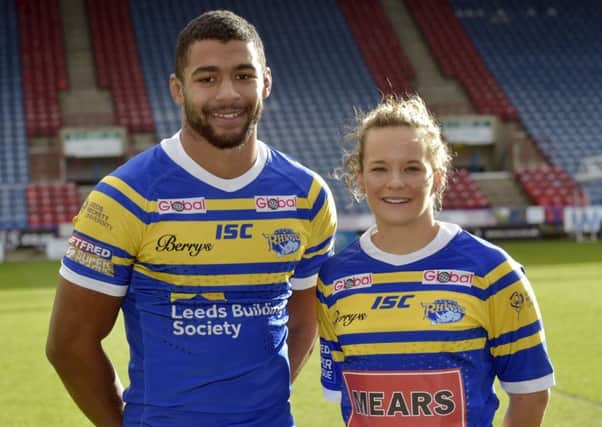 Leeds Rhinos captain Kallum Watkins and Lois Forcell ,Leeds Rhinos Womens Rugby at Super League Launch, Huddersfield  thurs 25th jan 2018