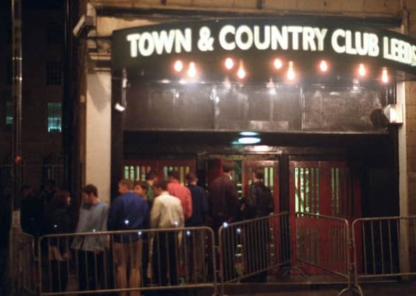 Leeds Clubscene.    Queueing for entry outside the Town and Country Club, Cookridge Street, Leeds.