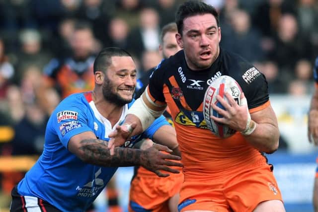 Impressive Castleford forward Grant Millington takes on the Salford defence. PIC: Jonathan Gawthorpe