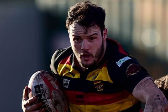 Dewsbury try scorer, Dale Morton. PIC: Paul Butterfield
