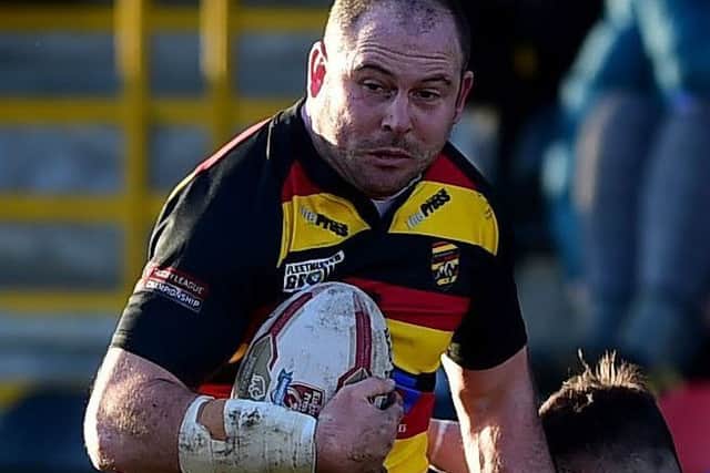Dewsbury try scorer, Rob Spicer. PIC: Paul Butterfield