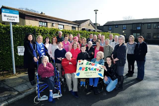 13th April 2013. Families of residents of the original Musgrave Court Care Home, Crawshaw Road, Pudsey, rallying to try to save it from closure.