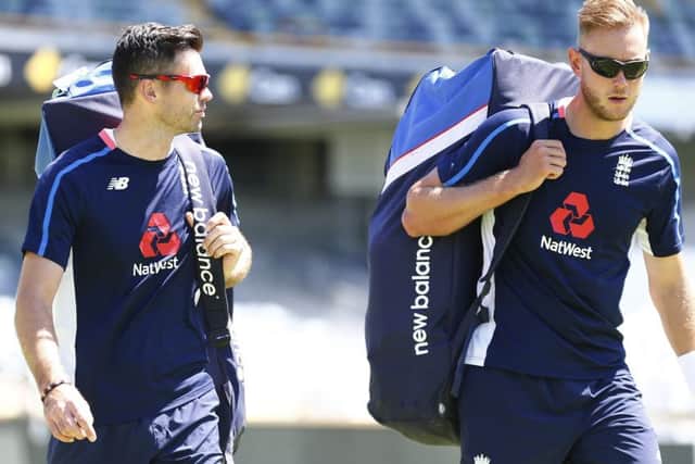 England's James Anderson and Stuart Broad. Picture: Jason O'Brien/PA