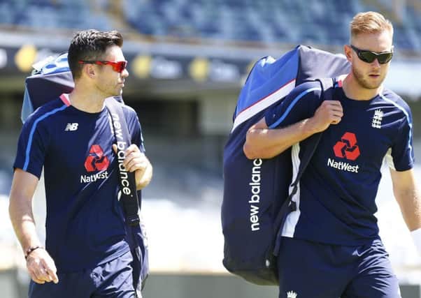 England's James Anderson and Stuart Broad. Picture: Jason O'Brien/PA