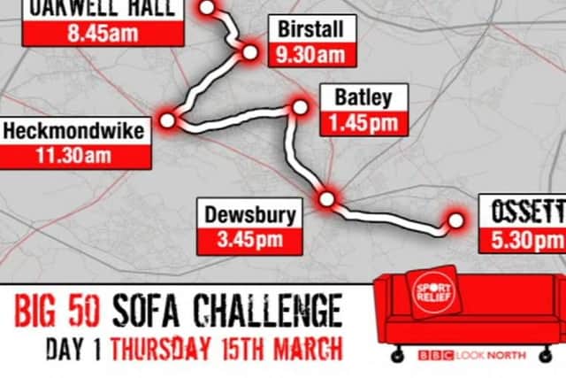 BBC Look North Big Sofa Challenge Day 1