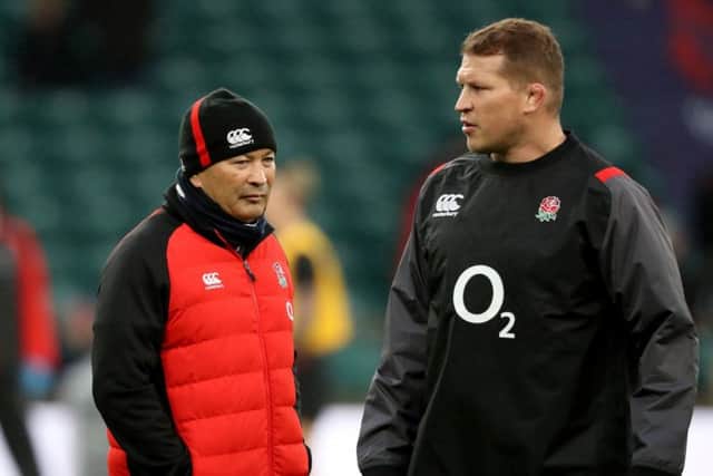 England coach Eddie Jones (left) and Dylan Hartley. Picture: Adam Davy/PA