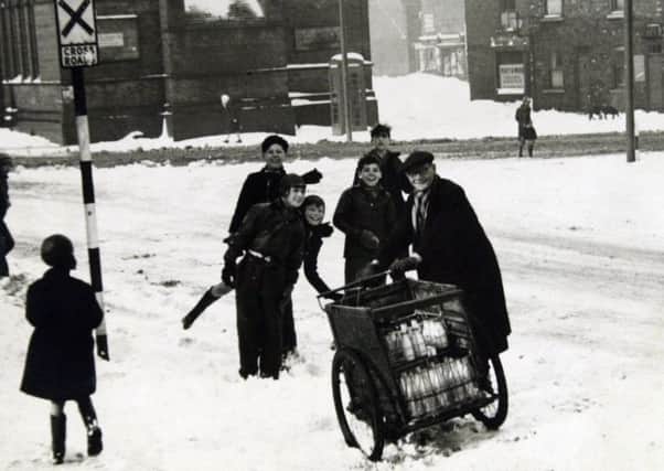George Mitchell and his milk "float" near Balm Road, Hunslet.