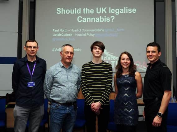 Panel members Bill Owen, Ian Hamilton, 17-year-old Jack and PC Matt Guy with VolteFace policy advisor Liz McCulloch. Pictures: Simon Hulme