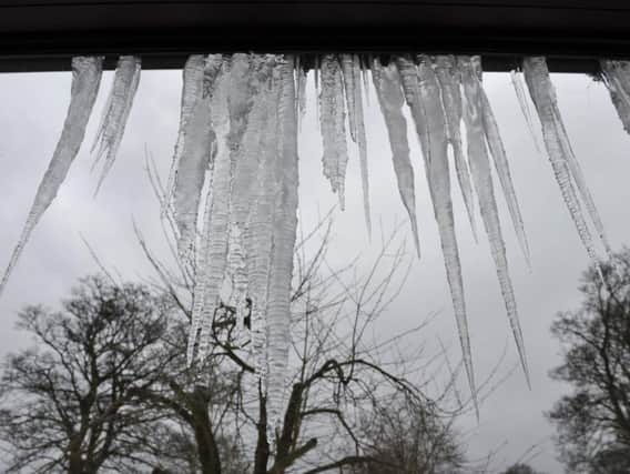 Icicles caused problems in Leeds