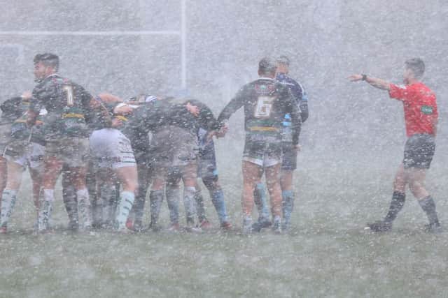 Hunslet Warriors brave blizzard conditions. PIC: Craig Hawkhead