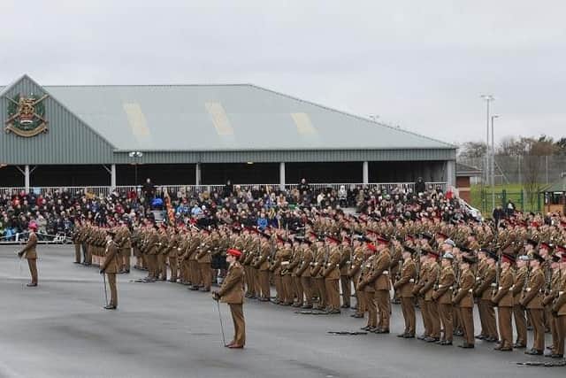 File photo of Junior soldiers march on the parade square during their graduation parade at the Army Foundation College, Harrogate. A judge branded the three-year police probe "seriously flawed" as he halted the first of three court martials amid problems of missing evidence and claims witnesses were forced to make statements. Picture: Anna Gowthorpe/PA Wire.