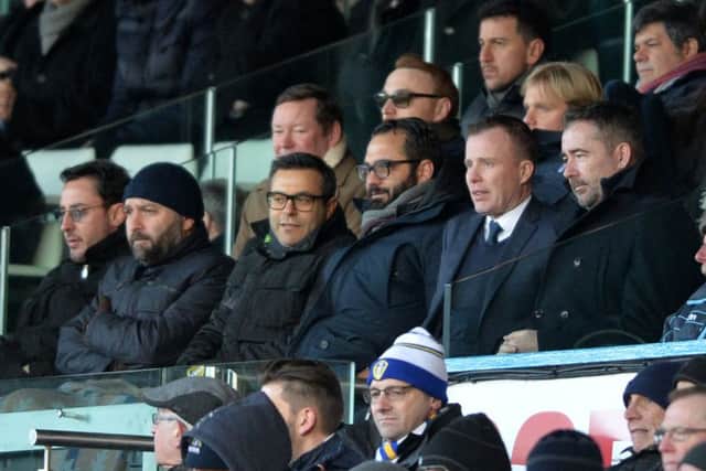 Andrea Radrizzani and Victor Orta watching the Leeds United v Sheffield Wednesday game.