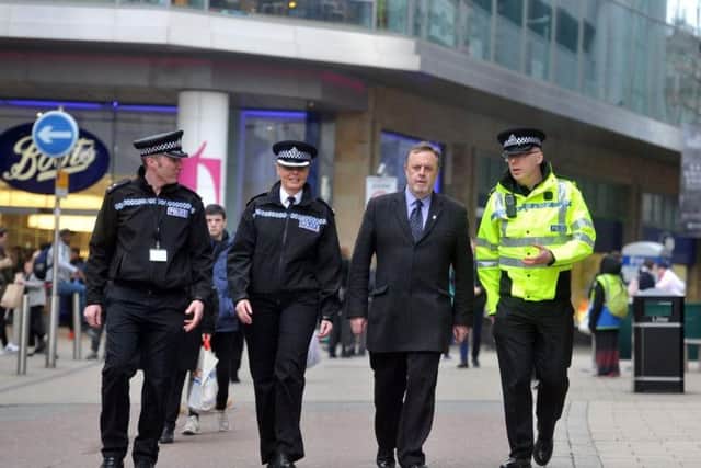 Inspector Andy Berriman, Superintendent Joanne Morgan, crime commissioner Mark Burns-Williamson and Chief Inspector Richard Padwell.