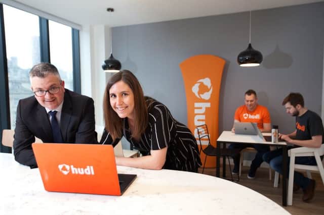 Courtney Rogers, VP of Marketing and Business Operations at Hudl, with Coun James Lewis, Leeds City Councils executive member for resources and strategy, who has welcomed Hudl's arrival in Leeds.
The Nebraska-based sports tech company has made Leeds its EMEA leadership base to complement existing offices in London, Frankfurt, Marseilles, Amsterdam and Barcelona.