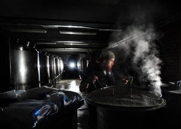 PICTURE EDITORS GUILD AWARD..BUSINESS PHOTOGRAPHER OF THE YEAR..Feature on Craft Brewery, Northern Monk, Marshall Mills, Leeds. Lead Brewer Adam Lyle is pictured in the brewhouse 18th September 2017 ..Picture by Simon Hulme
