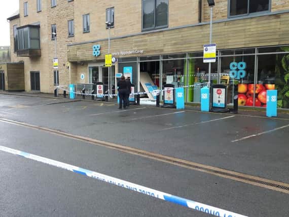 Thieves targeted the Co-op in Oldham Road, Ripponden, during the early hours.