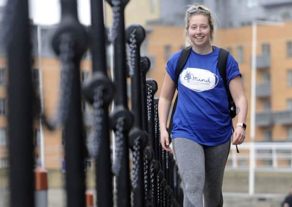 Chloe Bellerby is walking from Leeds to London for Mind Mental Charity, pictured here at the Royal Armouries, Leeds...26th March 2018 ..Picture by Simon Hulme