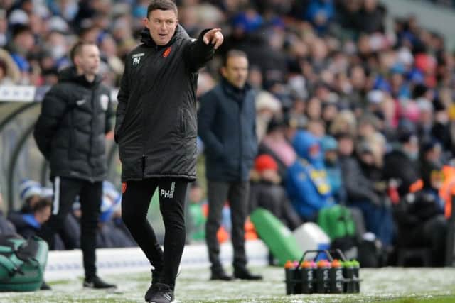 Paul Heckingbottom instructs his side during the 2-1 defeat to Sheffield Wednesday earlier this month.