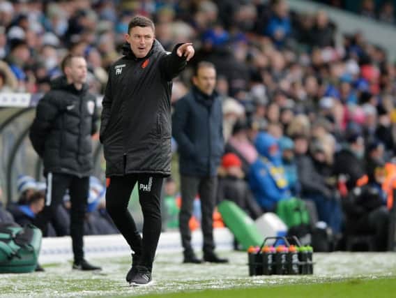 Paul Heckingbottom instructs his side during the 2-1 defeat to Sheffield Wednesday earlier this month.