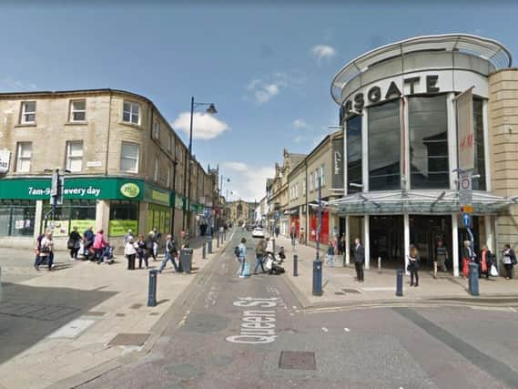 The man was stabbed in Queen Street, Huddersfield. Picture: Google
