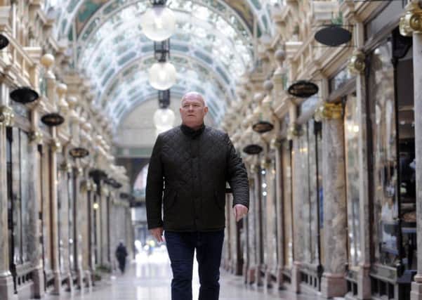 Sean Walker pictured walking down County Arcade, Leeds....29th March 2018 ..Picture by Simon Hulme