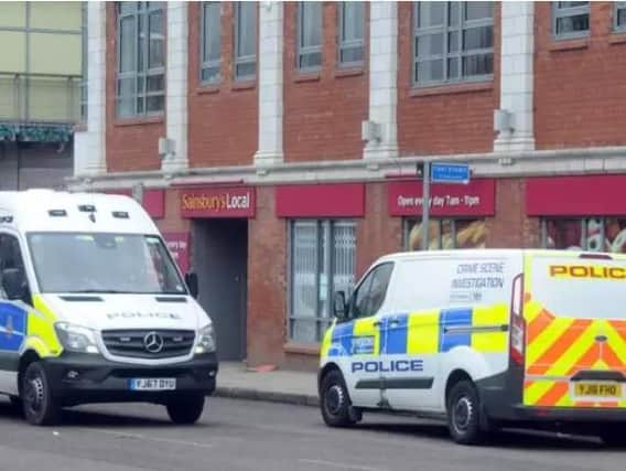 Police vans at the scene in Headingley at the weekend.