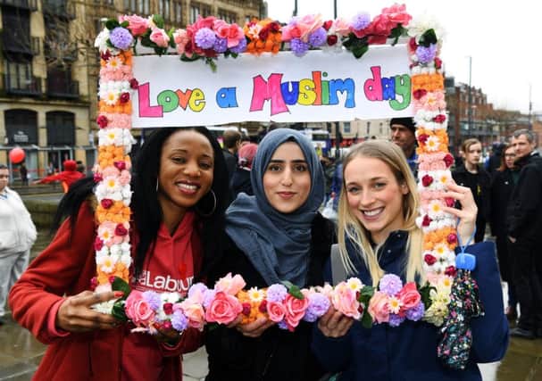 UNITY:  From left, Abigail Marshall, Zenab Siddique and Sarah Warren. 3rd April 2018. 
Pictures:  Jonathan Gawthorpe